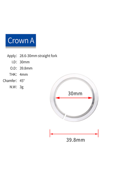 ZTTO Straight 29.8mm Bicycle Fork Crown 45 Degree MTB Road Bike Headset Base ...