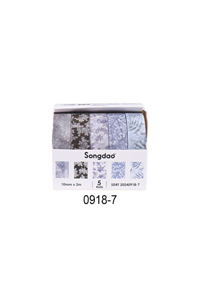 choice2 0918-7 5 Rolls/Box of Winter Mountain Field Themed Washi Tape, Featur...