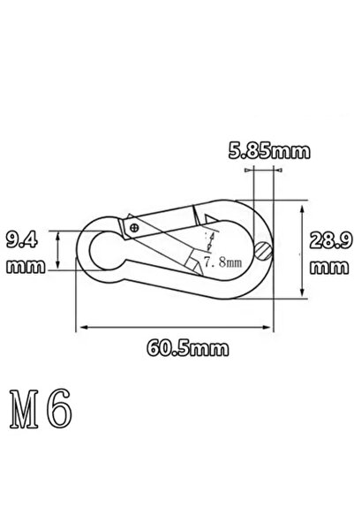 Choice خطاف زنبركي من الفولاذ المقاوم للصدأ M6 304 لحلقة المفاتيح، مشبك أمان ...