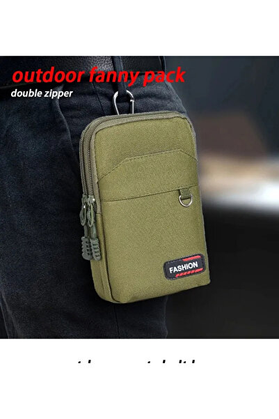 Choice army green Double Layer Outdoor Waist Men Phone Pouch Camping Hunting ...