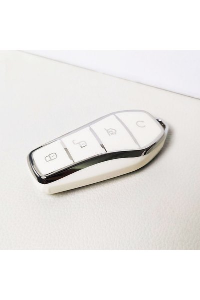 Choice1 غطاء مفتاح سيارة أبيض ناعم من مادة TPU لسيارات BYD Seal U Dm I Atto 3...