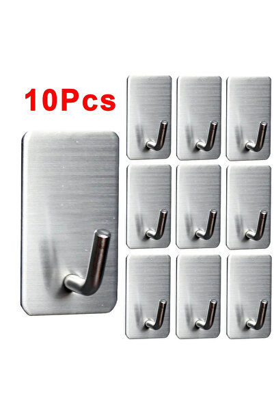 Choice 10Pcs 1-10Pcs Self Adhesive Hook Stainless Steel Heavy Wall Hanger Hoo...