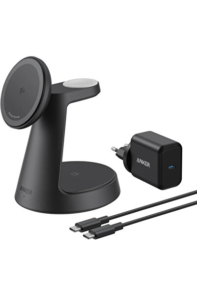 Anker Incarcator wireless magnetic MagGo 3-in-1 MagSafe Qi2 15W (incarcator s...
