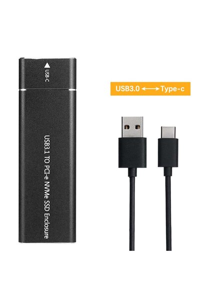 Choice3 علبة تخزين USB نوع C سوداء اللون USB3.1 M.2 SSD تدعم بروتوكول NVME إل...