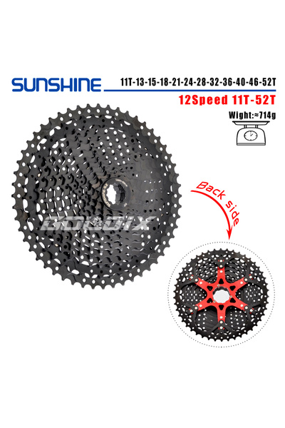 Choice 12Speed 11-52T Black SUNSHINE MTB Cassette 8/9/10/11/12 Speed 40/42/46...