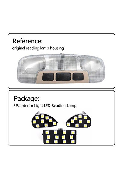 Choice3 مصباح قراءة LED داخلي للسيارة باللون الأبيض الجليدي والأزرق لسيارة فو...