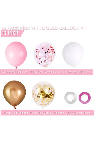 Choice 12INCH Pink62pcs Pink Gold Confetti Latex Balloons Kit,12 Inch Balloon...