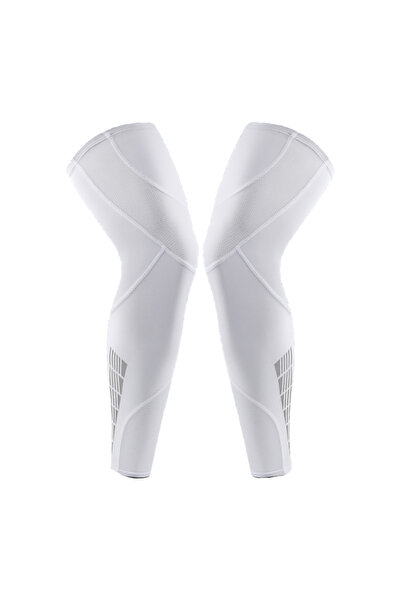Choice8 M 1 Pair White GTUBIKE Sports Compression UV Long Leg Sleeves for Run...