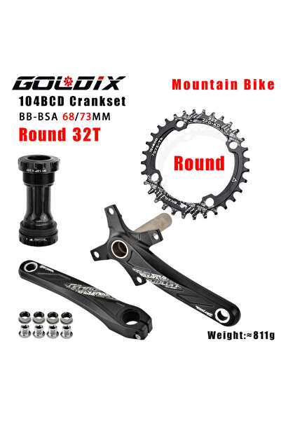 Choice 175mm Crank BB Round 32T GOLDIX Bicycle Crank Chainring 104BCD MTB Bik...