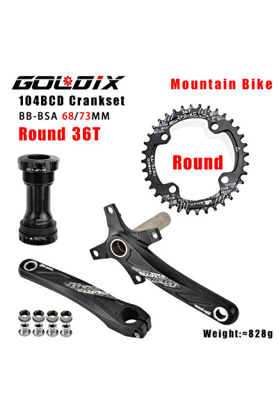 Choice 175mm Crank BB Round 36T GOLDIX Bicycle Crank Chainring 104BCD MTB Bik...