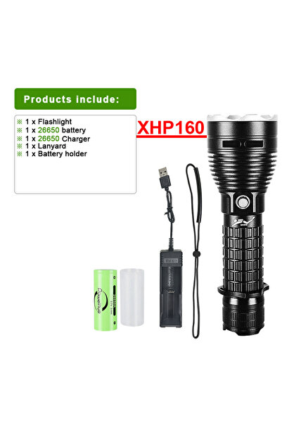 Choice 26650 battery 9000LM Upgrade XHP160 Diving Flashlight Powerful Profess...