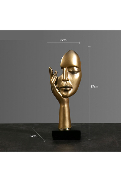 Choice Gold 2 Resin Abstract Mask Statues European Miniature Figurines for In...