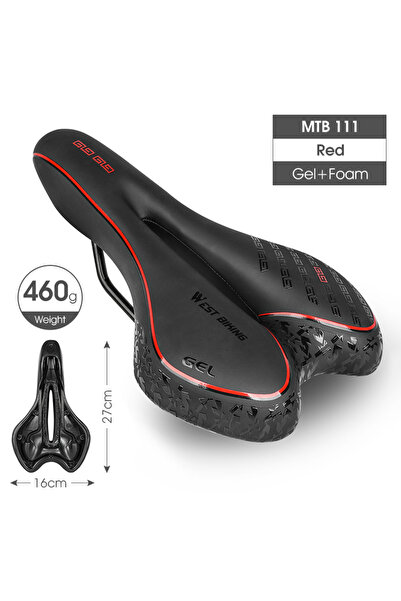 Choice 111 Red WEST BIKING MTB Gel Comfort Bicycle Saddle Foam Road Bike Pain...