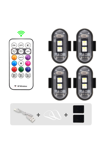 Choice 4 قطع من مصابيح التحذير اللاسلكية للطائرات والمروحيات RGB LED ومصابيح ...
