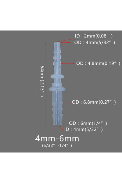 Choice 4mm-6mm 5pcs 5pcs Plastic Flexible Hose Connector Barb Reducer Fitting...