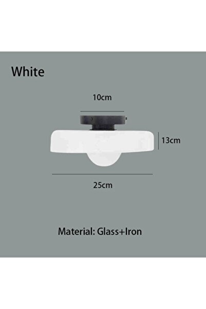 Choice4 White Modern Vintage Glass Ceiling Light Hallway Balcony Kitchen Ligh...