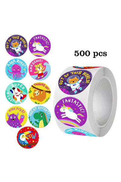 Choice1 H0386-500pcs 500-1000pcs Motivational Stickers for Kids,Teacher Rewar...