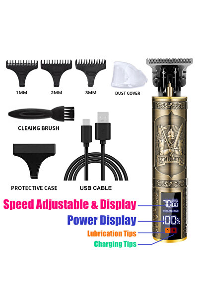 choice2 068-Knight Professional Beard Trimmer for Men Zero Gapped T-Blade Hai...