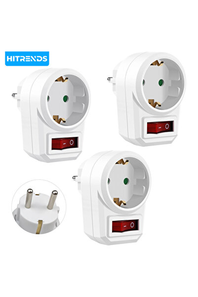 Choice3 250V EU 1 3pcs white EU Socket Power Adapter with Switch European Sta...