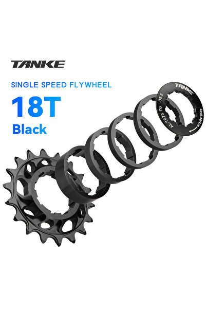 Choice طقم تحويل دولاب الموازنة أحادي السرعة TANKE 18T أسود، 18T، ترس كاسيت H...