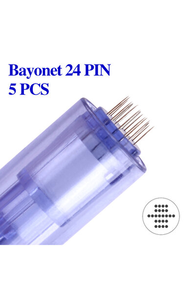 Choice28 5pcs 24pin Bayonet Slot Cartridge Needle for A6 Dr Pen Microneedle D...