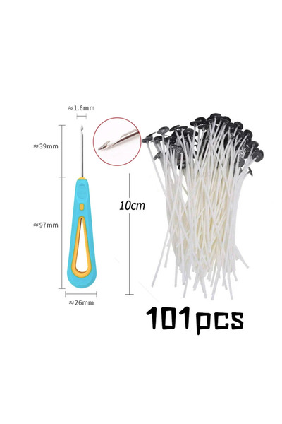 Choice 10cm and Awl Multiple Sizes Waxed Cotton Thread Candle Wick 100pcs/set...