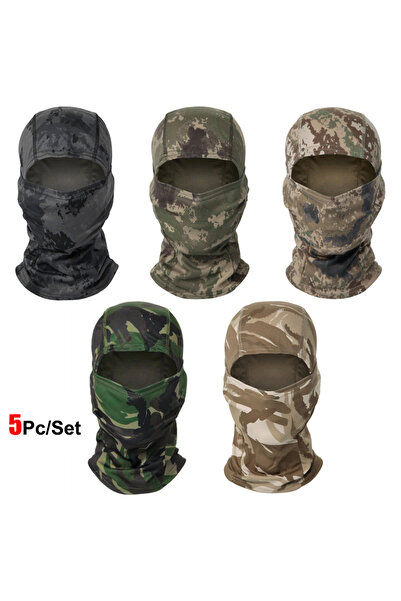 Choice One Size Combination 16 5Pcs/Set Camouflage Balaclava Hat Cycling Full...