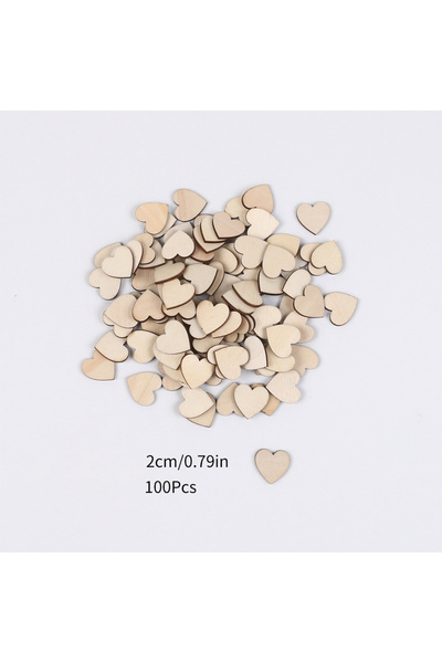 Choice4 2cm 100pcs 50/100/200Pcs Unfinished Wooden Hearts for Crafts 1-6cm He...