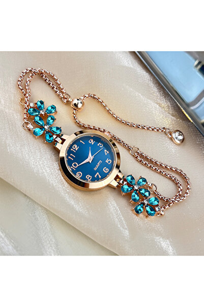 Choice3 Blue Live burst new diamond set flowers color diamond simple fashion ...