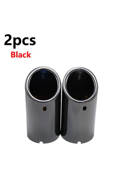 Choice4 2pcs Black Car Styling Stainless Steel Exhaust Muffler Tip Pipe Auto ...