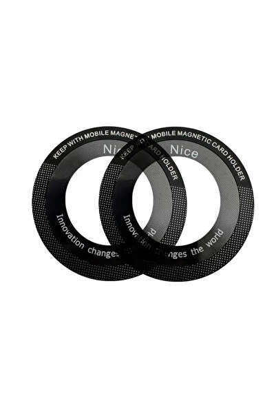 Choice black-2Pcs Magsafe Magnetic Plate Ring Universal Metal Sticker Support...