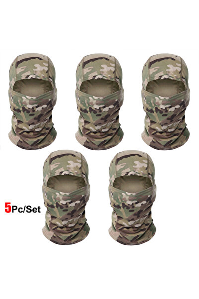 Choice One Size Combination 7 5Pcs/Set Camouflage Balaclava Hat Cycling Full ...