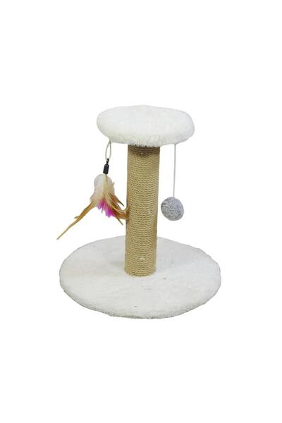 Choice Round White Cat Scratching Post Premium Sisal Rope Scratcher Scratch P...