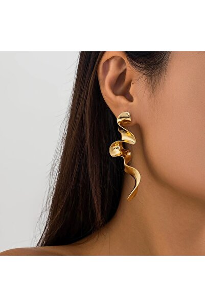 Choice gold color Design Sense Irregular Long Tassel Drop Earrings for Women ...