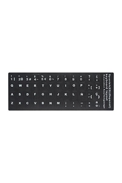 Choice Spanish black Color RU Keyboard Stickers Cover Letter Russian English ...