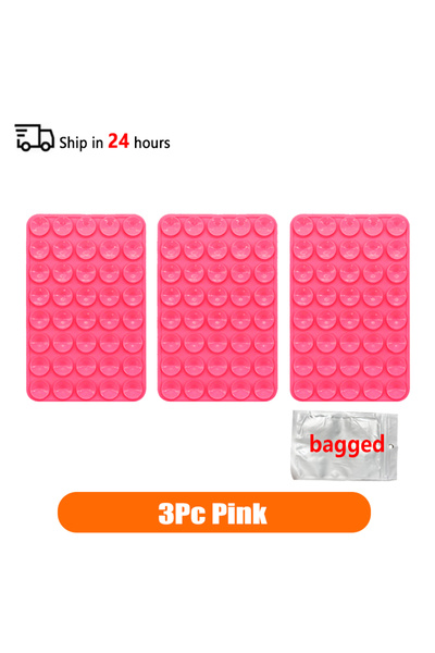 Choice Pink-3PC Double Sided Silicone Suction Cup Phone Case Detachable Stand...