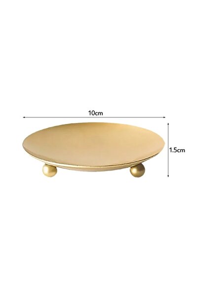 Choice 1Pc 83000152 Iron Black Gold Candle Holder Tray Base Wedding Party Hol...
