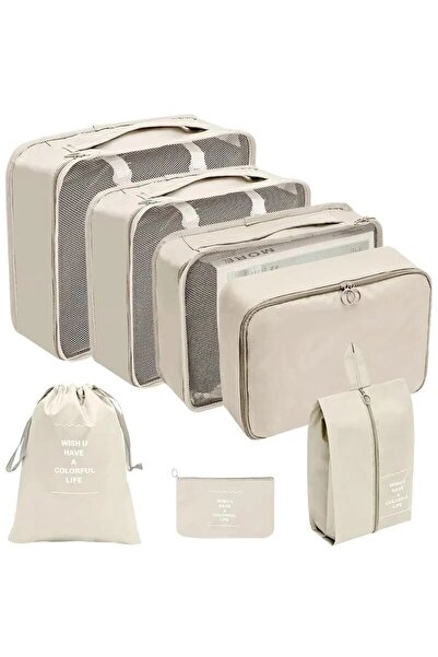 Choice 7pcs Beige 7/8/9/10 Pcs Set Travel Organizer Storage Bags Suitcase Pac...