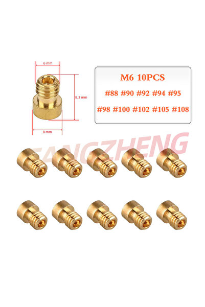 Choice1 M6 (88-108) 10pcs Main Jet M6 6mm #50-182 For Dellorto Carburetor PHN...