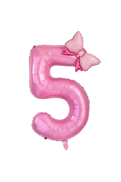 Choice 40inch Z05 1Pc Large 40inch Number Pink Foil Balloon With Bow 1 2 3 4 ...