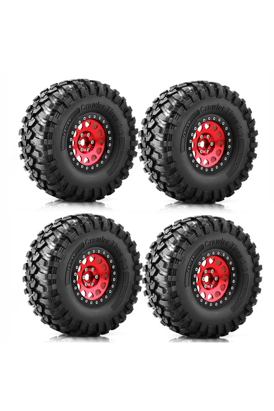 Choice 1set 4Pcs 2.2" Beadlock Wheel Rim Tire Set for 1/10 RC Crawler TRX-4 A...