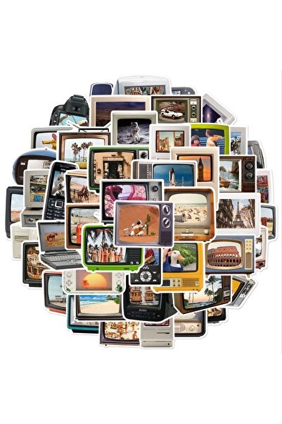 Choice 50pcs 50Pcs Vintage TV Set Computer Art Graffiti Stickers Retro Decals...