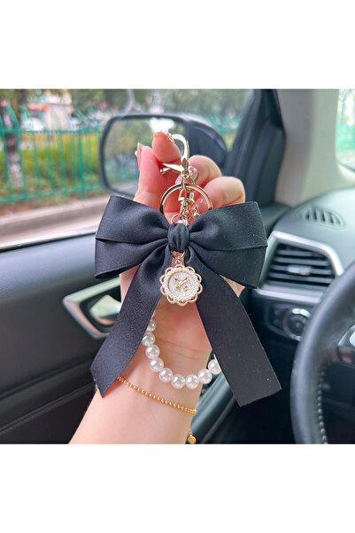 Choice1 black Creative Bow, Pearl Chain Keychain, Women's Fashion Bag Pendant...