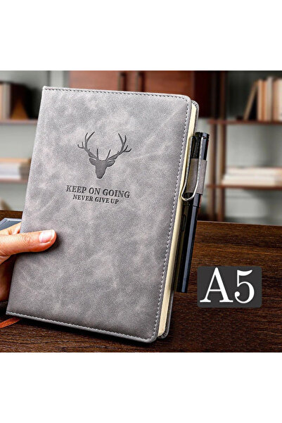 Choice A5 Grey 200pages A5 Leather Notebook with Leather Notebook Cover, Pers...