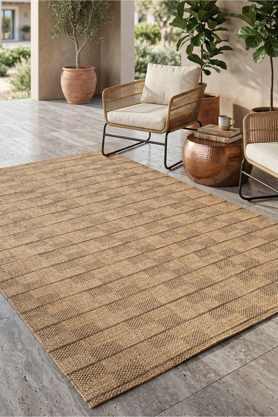 Estiva Home Bej Naturel Sisal Jüt Hasır Halı Yıkanabilir Kaymaz Taban Dokuma ...