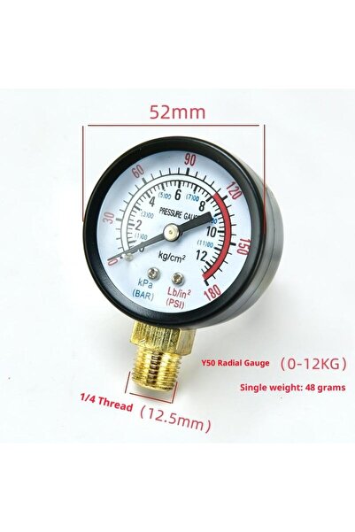 Choice6 A9 0-25Bar Hydraulic & Air Pressure Gauge, 0-10/12Bar Ranges for Comp...