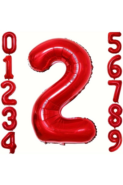 Choice 1pcs 40inch Number-2 40inch Large Red Number Foil Balloons 0 1 2 3 4 5...