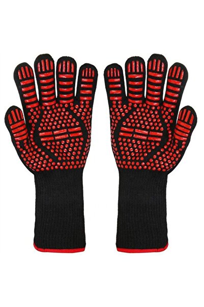 Choice red men 2PC 1/2PCS BBQ Gloves High Temperature Resistance Oven Mitts 5...