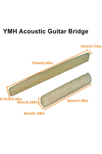 choice2 Unbleached YMH Guitar Bridge 1pairs 6/12 String Acoustic, Classical, ...