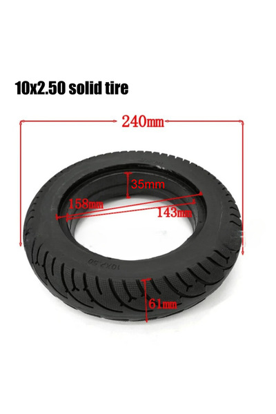 Choice 10x2.50 solid tire 10x2.50 Tubeless Wheel Tyres Solid Tyre Inflation 1...